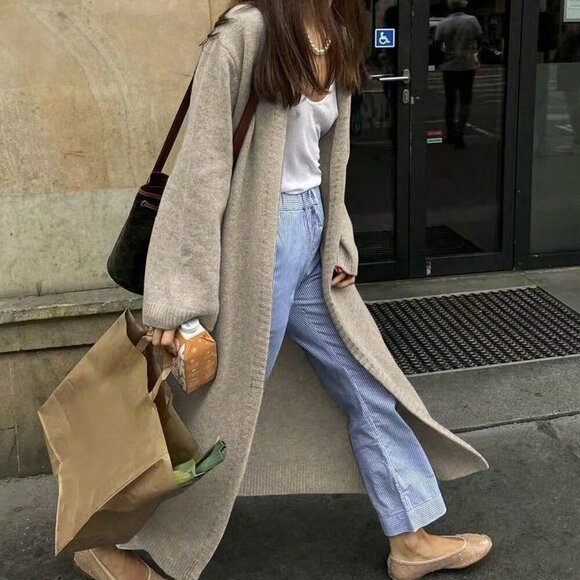 casual womens open front knit sweater cardigan - Picture 4 of 9